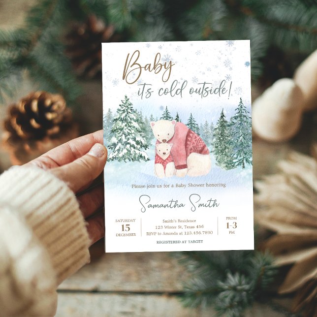 Baby Es ist kalt draußen Winter Baby Dusche Einladung (Winter Baby Shower Invitation)