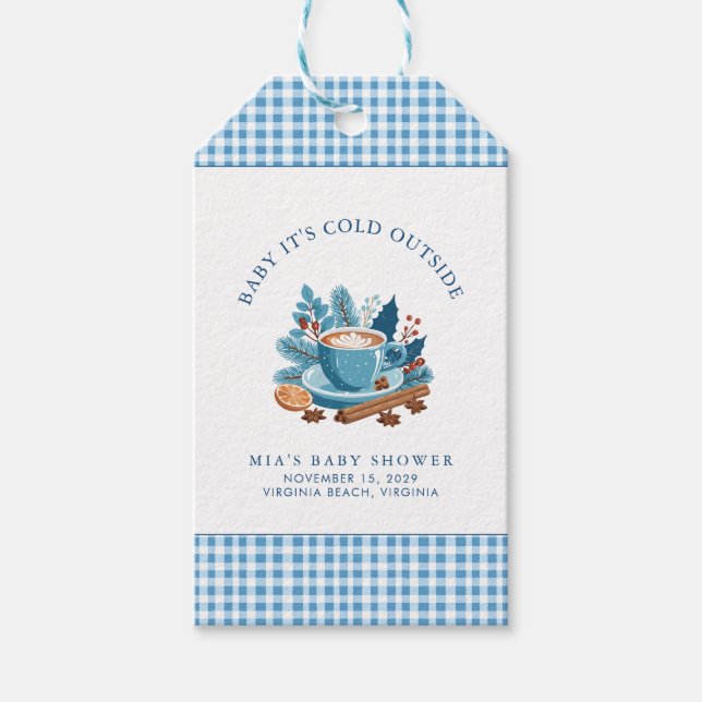 Baby Es ist kalt draußen Winter Baby Dusche Geschenkanhänger (Vorderseite)