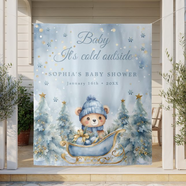 Baby Es ist kalt draußen Winter Baby Dusche Hinter Wandteppich (Von Creator hochgeladen)