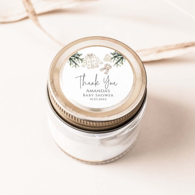 Baby Es ist kalt draußen Winter Baby Dusche Runder Aufkleber (Von Creator hochgeladen)