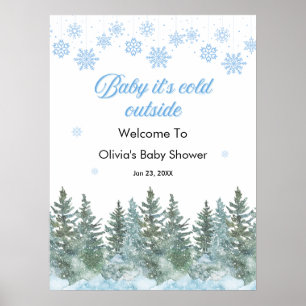 Baby, es ist kalt draußen Winter-Baby-Shower-Willk Poster