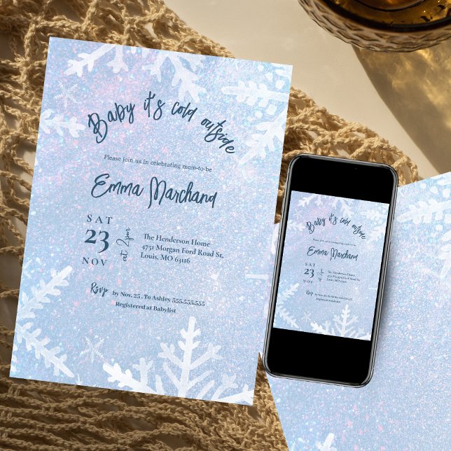 Baby es ist kalt draußen Winter Babydusche Einladung (Von Creator hochgeladen)