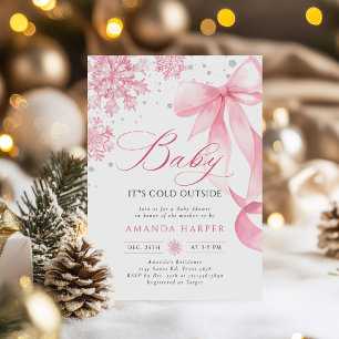 Baby Es ist kalt draußen Winter Bow Babydusche Einladung