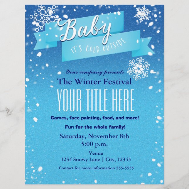 Baby, es ist kalt draußen Winter-Event-Flyer-Poste Flyer (Vorne)