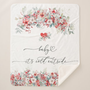 Baby es ist kalt draußen Winter Floral Baby Dusche Sherpadecke
