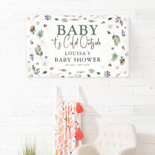 Baby Es ist kalt draußen Winter Foliage Babydusche Banner
