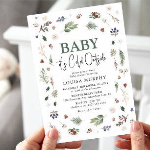 Baby, es ist kalt draußen Winter Foliage Babyparty Einladung