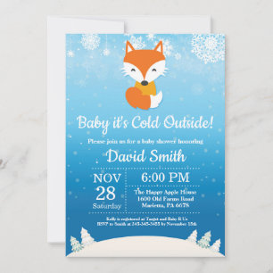 Baby, es ist kalt draußen Winter Fuchs Junge Baby- Einladung
