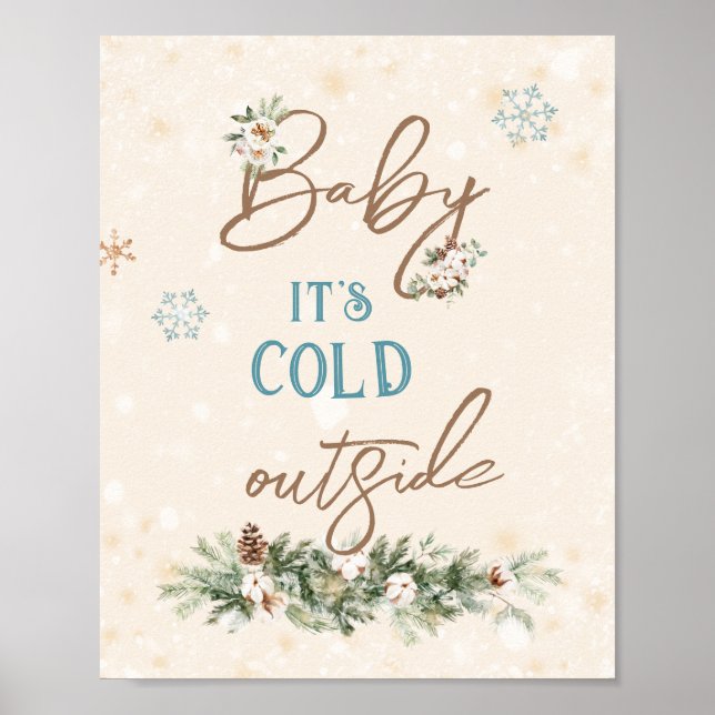 Baby Es ist kalt draußen Winter gemütliche Wohnzim Poster (Vorne)