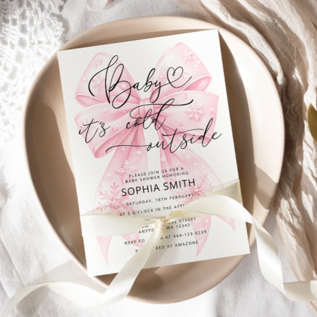 Baby Es ist kalt draußen Winter Girl Babydusche Einladung (Von Creator hochgeladen)