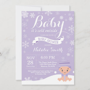 Baby, es ist kalt draußen Winter-Mädchen-Baby-Part Einladung