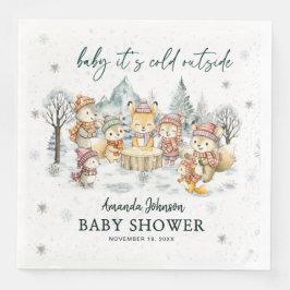 Baby es ist kalt draußen Winter Wald Baby Shower Serviette