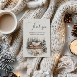 Baby Es ist kalt draußen Winterschnee Hirsche Dank Dankeskarte