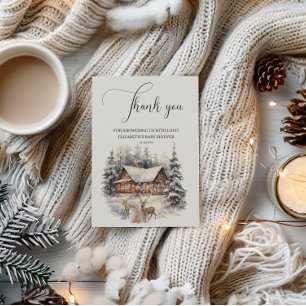 Baby Es ist kalt draußen Winterschnee Hirsche Dank Dankeskarte