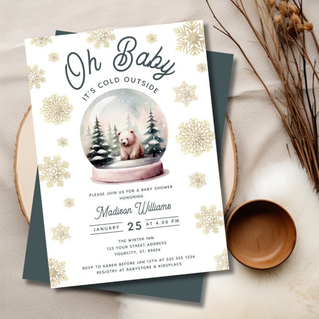 Baby Es ist kalt draußen Winterschneedusche Einladung (Baby It's Cold Outside Winter Snow Baby Shower Invitation)