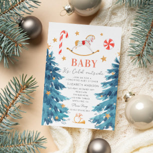 Baby, es ist kalt draußen Winterurlaub Baby-Party Einladung