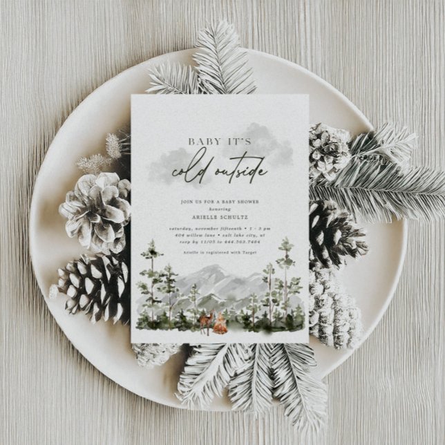 Baby Es ist kalt draußen | Winterwunderschöne Dusc Einladung (Von Creator hochgeladen)