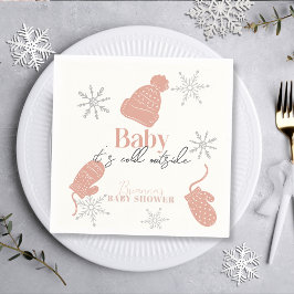 Baby Es ist kalt im Freien Pink Beanie Baby Dusche Serviette