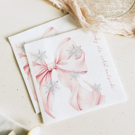 Baby Es ist kalt im Freien Pink Bow Babydusche Serviette