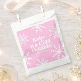Baby Es ist kalt im Freien Pink Snowflake Babydusc Geschenktütchen