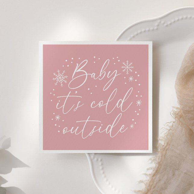 Baby Es ist kalt im Freien Pink Snowflake Babydusc Serviette (Von Creator hochgeladen)