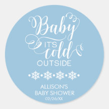 Baby Es ist kalt Outside Boys Babyduschenaufkleber