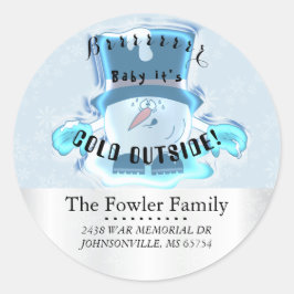 Baby es ist kalt Outside Snowmen Runder Aufkleber
