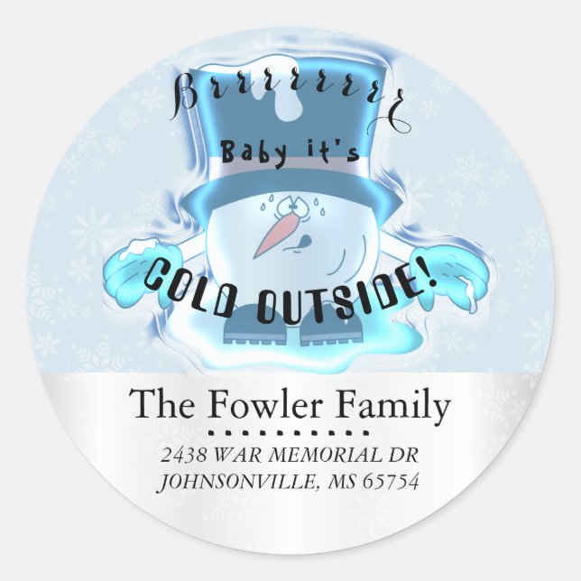 Baby es ist kalt Outside Snowmen Runder Aufkleber (Vorderseite)