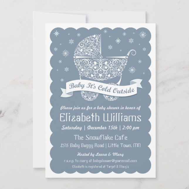 Baby Es ist kalte Außendusche Einladung (Vorderseite)