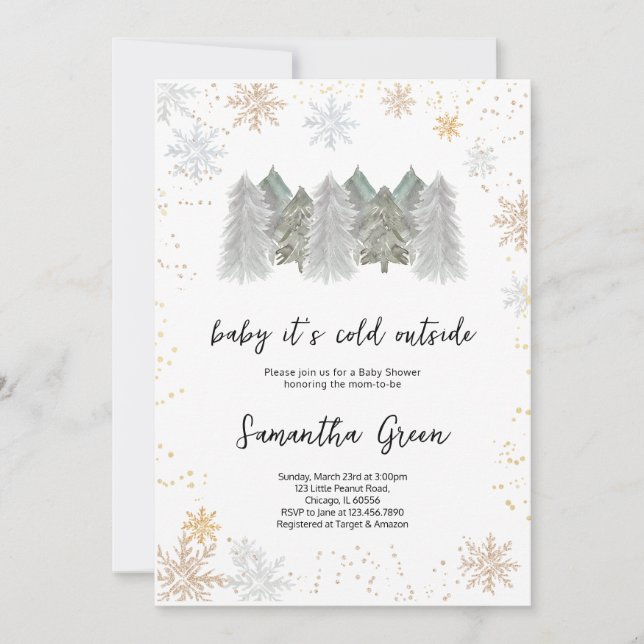 Baby es ist kalte Außendusche Einladung (Vorderseite)