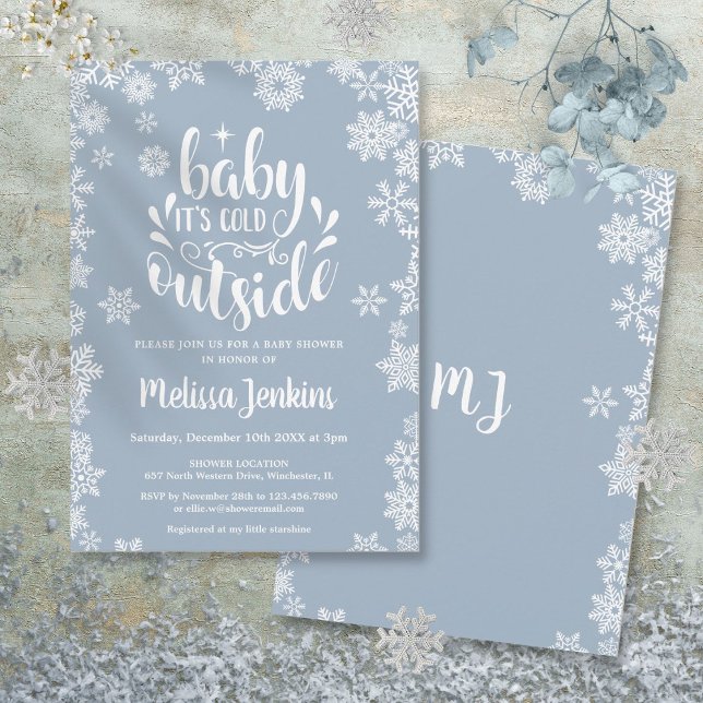 Baby Es ist kalte Outside Boy Winter Baby Dusche Einladung (Baby It's Cold Outside Boy Winter Baby Shower Invitation)