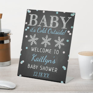 Baby Es ist kalte Outside Boys Winter Baby Dusche Sockelschild