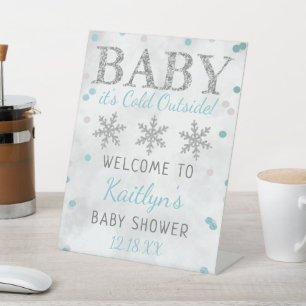 Baby Es ist kalte Outside Boys Winter Baby Dusche Sockelschild