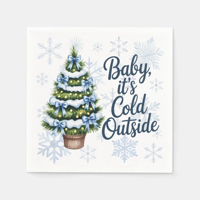 Baby, es ist kalte Outside Winter Boy Baby Dusche Serviette (Vorderseite)