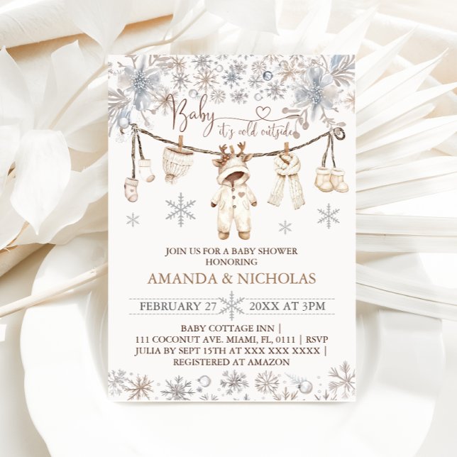 Baby Es ist kalte Outside Winter Kleidung Babydusc Einladung (Von Creator hochgeladen)