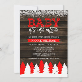 Baby Es ist kalte Outside Winter Schnee Red Baby D Einladung