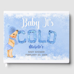 Baby Es ist kalter Winter Snowflake Blue Boy Dusch Gästebuch