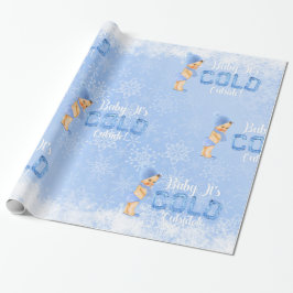Baby Es ist kalter Winter Snowflake Blue Boy Dusch Geschenkpapier