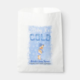 Baby Es ist kalter Winter Snowflake Blue Boy Dusch Geschenktütchen