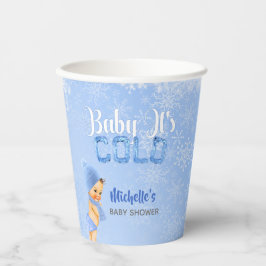 Baby Es ist kalter Winter Snowflake Blue Boy Dusch Pappbecher