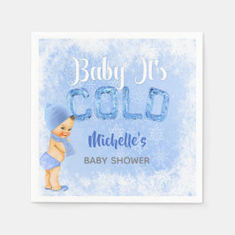 Baby Es ist kalter Winter Snowflake Blue Boy Dusch Serviette