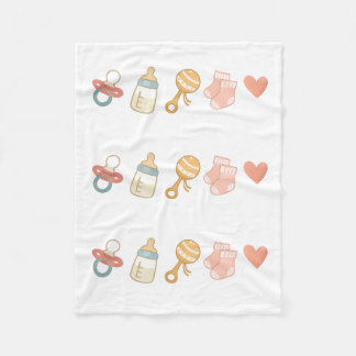 Baby-Essentials-Muster Fleecedecke