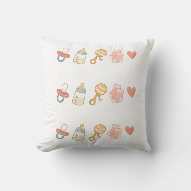 Baby-Essentials-Muster  Kissen (Vorderseite)