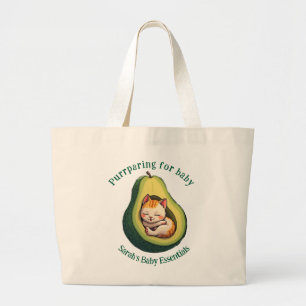 Baby Essentials Purrparing Avocado Cat Tote Bag Jumbo Stoffbeutel