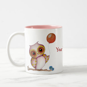 Baby-Eule mit der Ballon-kundengerechten Tasse