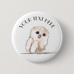 Baby-Eule Vogel Tier Wald Süß Kinder Button