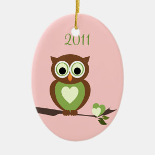 Baby-Eulen-Foto Keramikornament