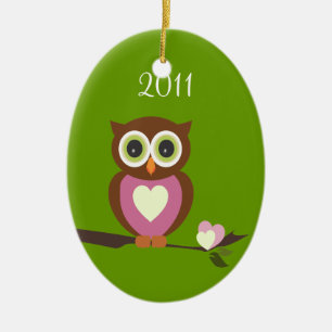 Baby-Eulen-Foto Keramikornament