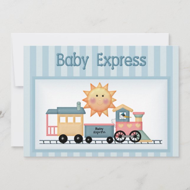 Baby Express Boy Baby Shower Einladung (Vorderseite)