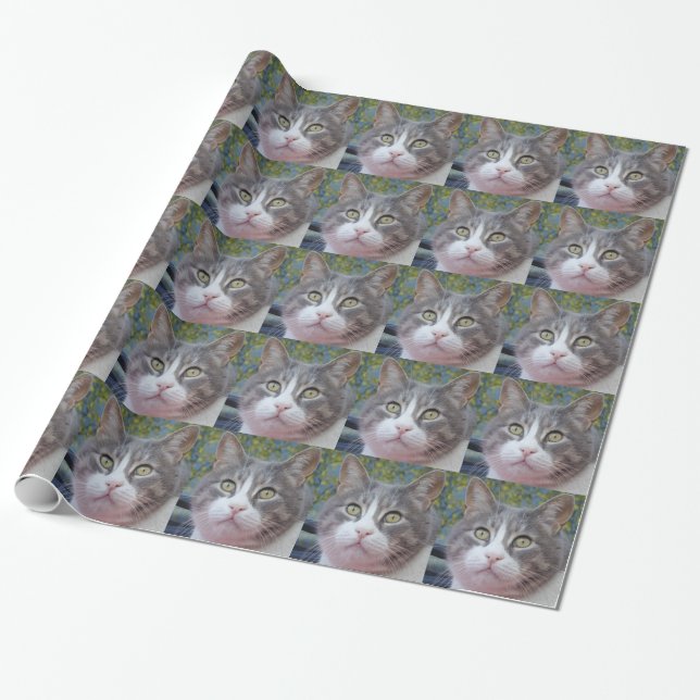 Baby Face Cat Wrapping Paper Geschenkpapier (Ungerollt)